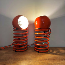 Load image into Gallery viewer, Herbert Terry Zebedee lamps, Retro Orange 1970s.