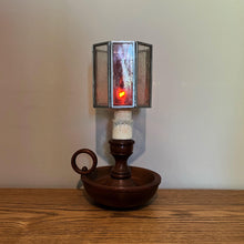 Load image into Gallery viewer, Vintage Wooden Chamberstick Candle Lamp.