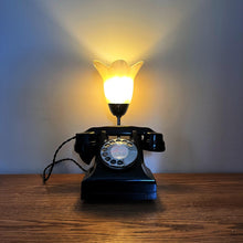 Load image into Gallery viewer, Vintage Black Bakelite Telephone Desk Lamp