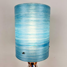 Load image into Gallery viewer, Vintage Atomic Copper Tripod Lamp, Blue Fibreglass Shade