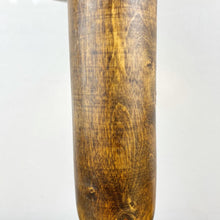 Load image into Gallery viewer, Vintage Small Wood Lamp With Grey Shade.