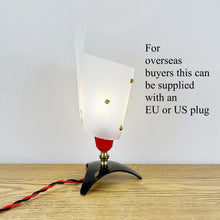 Load image into Gallery viewer, Mid Century Atomic Red & Black Lamp