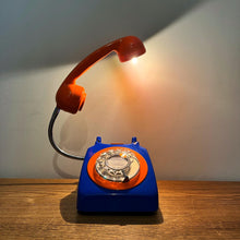Load image into Gallery viewer, Retro Telephone Lamp Blue / Orange