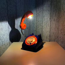 Load image into Gallery viewer, Dark Blue & Orange Desk Lamp, Retro Telephone Lamp.