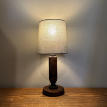 Load image into Gallery viewer, Vintage Small Wood Lamp With Grey Shade.