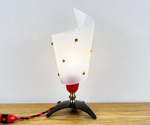 Load image into Gallery viewer, Mid Century Atomic Red & Black Lamp