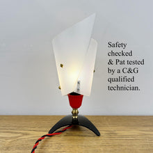 Load image into Gallery viewer, Mid Century Atomic Red & Black Lamp