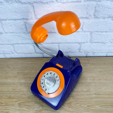 Load image into Gallery viewer, Dark Blue & Orange Desk Lamp, Retro Telephone Lamp.