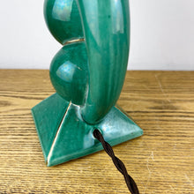 Load image into Gallery viewer, Vintage Green Ceramic Abstract Sculptural Lamp