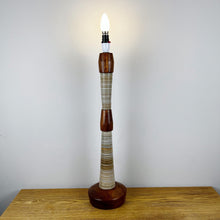 Load image into Gallery viewer, Pair Of Rare Mid Century Lamps, Teak & Cardboard.