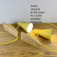 Load image into Gallery viewer, Mid Century Yellow Pair of Wall Lights.