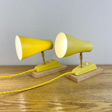 Load image into Gallery viewer, Mid Century Yellow Pair of Wall Lights.