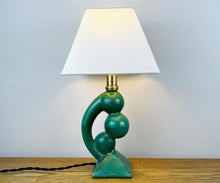 Load image into Gallery viewer, Vintage Green Ceramic Abstract Sculptural Lamp