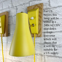 Load image into Gallery viewer, Mid Century Yellow Pair of Wall Lights.