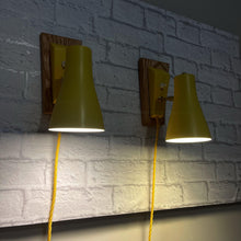 Load image into Gallery viewer, Mid Century Yellow Pair of Wall Lights.