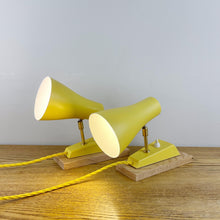 Load image into Gallery viewer, Mid Century Yellow Pair of Wall Lights.