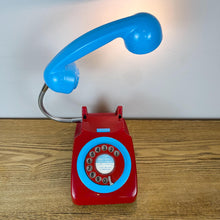 Load image into Gallery viewer, Red & Blue Telephone Lamp, Quirky Desk Lamp.