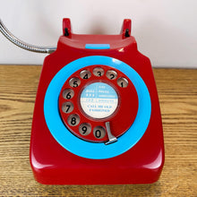 Load image into Gallery viewer, Red & Blue Telephone Lamp, Quirky Desk Lamp.