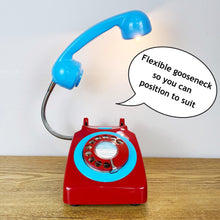 Load image into Gallery viewer, Red & Blue Telephone Lamp, Quirky Desk Lamp.
