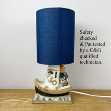 Load image into Gallery viewer, Vintage Tremaen Pottery Lamp, Stoneware Penzance Fishing Boat