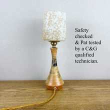 Load image into Gallery viewer, Art Deco Wood & Resin Lamp With Glass Shade.