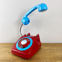 Load image into Gallery viewer, Red & Blue Telephone Lamp, Quirky Desk Lamp.