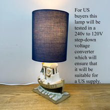 Load image into Gallery viewer, Vintage Tremaen Pottery Lamp, Stoneware Penzance Fishing Boat