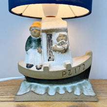 Load image into Gallery viewer, Vintage Tremaen Pottery Lamp, Stoneware Penzance Fishing Boat