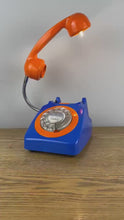 Load and play video in Gallery viewer, Blue & Orange Retro Telephone Lamp, Desk Lamp.