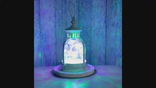 Load and play video in Gallery viewer, White Lantern, White Home Decor, Metal Lantern, Lantern Lamp, Colourful Lights, White Lamp, Quirky Decor, Quirky Gift, Multicoloured Lantern