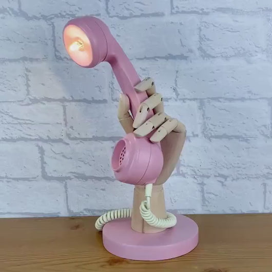 Pink Gift, Girly Gift, Quirky Gift, Quirky Lamp, Girly Office Decor, Hand Lamp, Desk Lamp, Retro Lamp, Unique Gifts, Home Working.