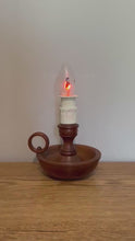 Load and play video in Gallery viewer, Vintage Wooden Chamberstick Candle Lamp.