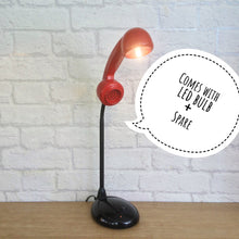 Load image into Gallery viewer, Desk Lighting, Desk Lamp, Office Lighting, Desk Decor, Retro Lighting, Home Office Lamp, Quirky Decor Gift, Geek Gift, Black Red Lamp