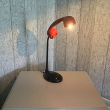 Load image into Gallery viewer, Desk Lighting, Desk Lamp, Office Lighting, Desk Decor, Retro Lighting, Home Office Lamp, Quirky Decor Gift, Geek Gift, Black Red Lamp