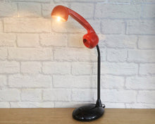 Load image into Gallery viewer, Desk Lighting, Desk Lamp, Office Lighting, Desk Decor, Retro Lighting, Home Office Lamp, Quirky Decor Gift, Geek Gift, Black Red Lamp