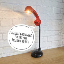 Load image into Gallery viewer, Desk Lighting, Desk Lamp, Office Lighting, Desk Decor, Retro Lighting, Home Office Lamp, Quirky Decor Gift, Geek Gift, Black Red Lamp