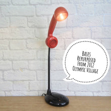 Load image into Gallery viewer, Desk Lighting, Desk Lamp, Office Lighting, Desk Decor, Retro Lighting, Home Office Lamp, Quirky Decor Gift, Geek Gift, Black Red Lamp