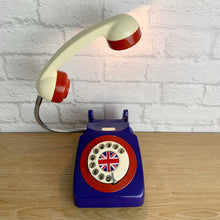 Load image into Gallery viewer, Union Jack, Union Jack Gifts, Retro Lamp, Union Jack Decor, Quirky Lamp, Patriotic Gift, Retro Decor, Telephone Lamp, British Jubilee Gift