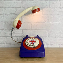 Load image into Gallery viewer, Union Jack, Union Jack Gifts, Retro Lamp, Union Jack Decor, Quirky Lamp, Patriotic Gift, Retro Decor, Telephone Lamp, British Jubilee Gift
