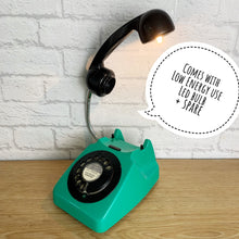 Load image into Gallery viewer, Green Lamp, Green Desk Lamp, Green Gift, Quirky Home Decor, Retro Lamp, Office Lighting, Quirky Gift, Green Bedside Lamp, Telephone Lamp
