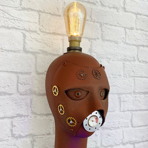 Steampunk Light, Steampunk Gift, Mannequin Lamp, Steampunk Decor, Upcycled Lamp, Sci Fi Decor, Quirky Gift, Science Fiction, Man Cave Lamp