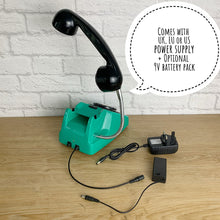 Load image into Gallery viewer, Green Lamp, Green Desk Lamp, Green Gift, Quirky Home Decor, Retro Lamp, Office Lighting, Quirky Gift, Green Bedside Lamp, Telephone Lamp