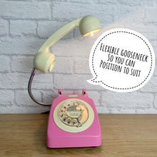 Load image into Gallery viewer, Pink Lamp, Pink Desk Lamp, Pink Office Decor, Pink Bedside Lamp, Home Office Decor, Quirky Gifts, Retro Lamp, Working From Home, Girly Gift