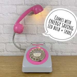 Pink Office Decor, Pink Desk Lamp, Pink Lamp, Grey Office Lamp, Home Office Decor, Quirky Gifts, Retro Lamp, Working From Home, Girly Gift