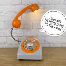 Load image into Gallery viewer, Orange Desk Lamp, Orange Lamp, Orange Office Decor, Grey Lamp, Home Office Decor, Quirky Gifts, Retro Lamp, Working From Home, 70s Decor