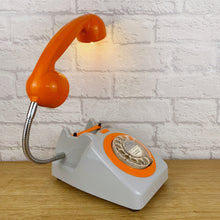 Load image into Gallery viewer, Orange Desk Lamp, Orange Lamp, Orange Office Decor, Grey Lamp, Home Office Decor, Quirky Gifts, Retro Lamp, Working From Home, 70s Decor