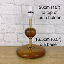 Load image into Gallery viewer, Mid Century Modern Lamp, Mid Century Modern Decor, Small Teak Wood Table Lamp, Mid Century Modern Light, Vintage Lamp, Vintage Decor, MCM.