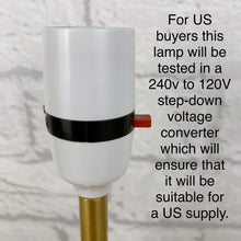 Load image into Gallery viewer, Mid Century Modern Lamp, Mid Century Modern Decor, Small Teak Wood Table Lamp, Mid Century Modern Light, Vintage Lamp, Vintage Decor, MCM.