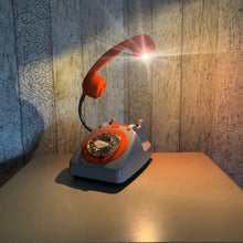 Load image into Gallery viewer, Orange Desk Lamp, Orange Lamp, Orange Office Decor, Grey Lamp, Home Office Decor, Quirky Gifts, Retro Lamp, Working From Home, 70s Decor