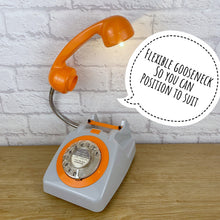 Load image into Gallery viewer, Orange Desk Lamp, Orange Lamp, Orange Office Decor, Grey Lamp, Home Office Decor, Quirky Gifts, Retro Lamp, Working From Home, 70s Decor